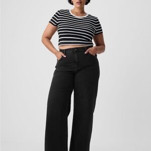 GAP Black High Rise Stride Wide Leg Jeans for Women